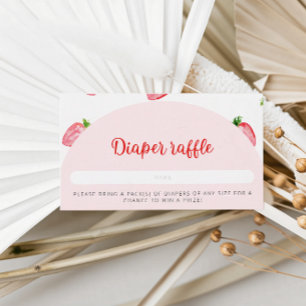 Strawberry Diaper Raffle Baby Shower  Enclosure Card