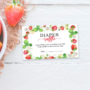 Strawberry Diaper Raffle Enclosure Card