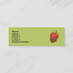 Strawberry dipped in chocolate mini business card