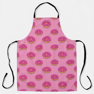 Strawberry Donut with Sprinkles Cartoon Apron