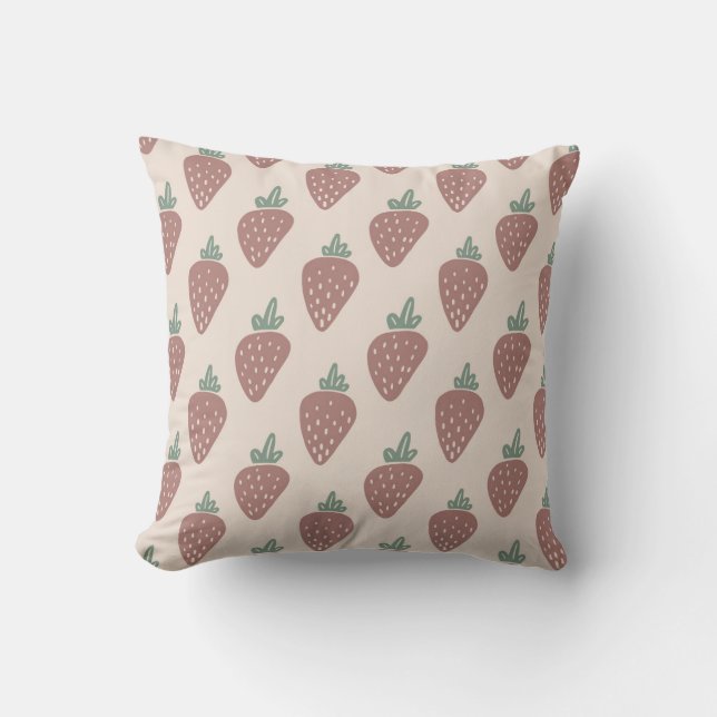 Strawberry Doodle Pattern Cushion (Front)