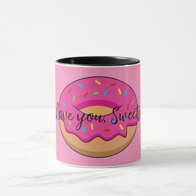 Strawberry Doughnut with Sprinkles Cartoon | Add T Mug (Center)