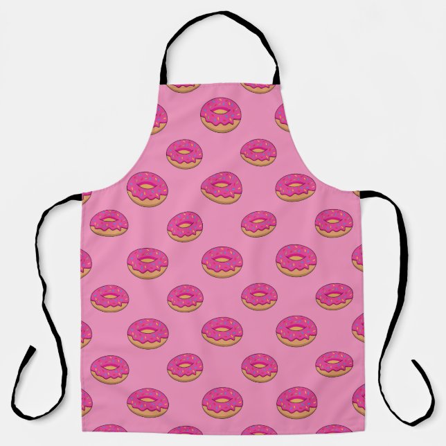 Strawberry Doughnut with Sprinkles Cartoon Apron (Front)