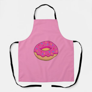 Strawberry Doughnut with Sprinkles Cartoon Apron