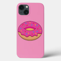 Strawberry Doughnut with Sprinkles Cartoon