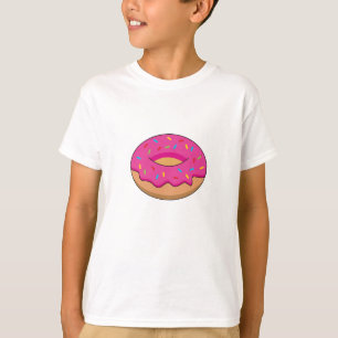 Strawberry Doughnut with Sprinkles Cartoon T-Shirt