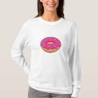 Strawberry Doughnut with Sprinkles Cartoon