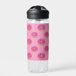 Strawberry Doughnut with Sprinkles Cartoon Water Bottle