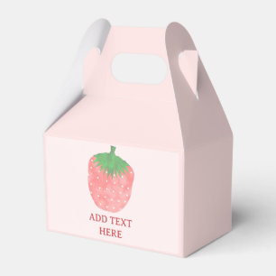 Strawberry Drawing Custom Text Favour Box