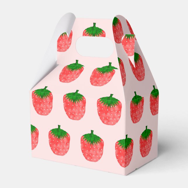 Strawberry Drawing Favour Box (Front Side)