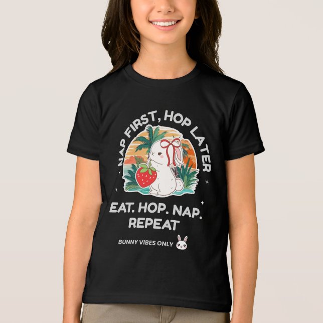 Strawberry Dream Bunny Tri-Blend Shirt (Front)