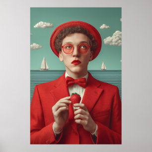 Strawberry Dream in Red Poster