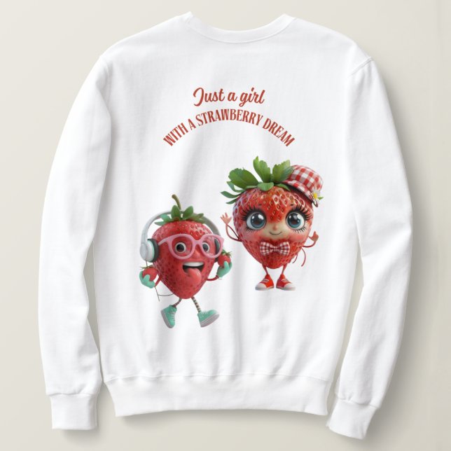 Strawberry Dream Sweatshirt for Women (Design Back)