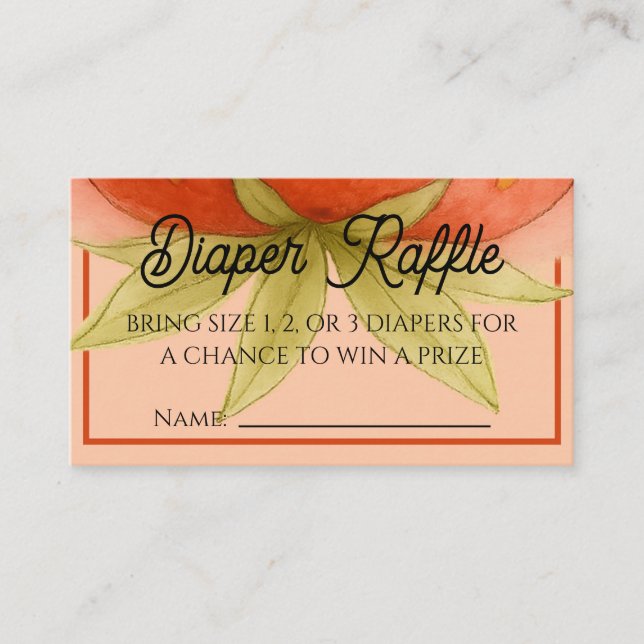 Strawberry Dreams Diaper Raffle Ticket Enclosure Card (Front)