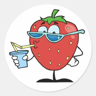 Strawberry Drinking Stickers
