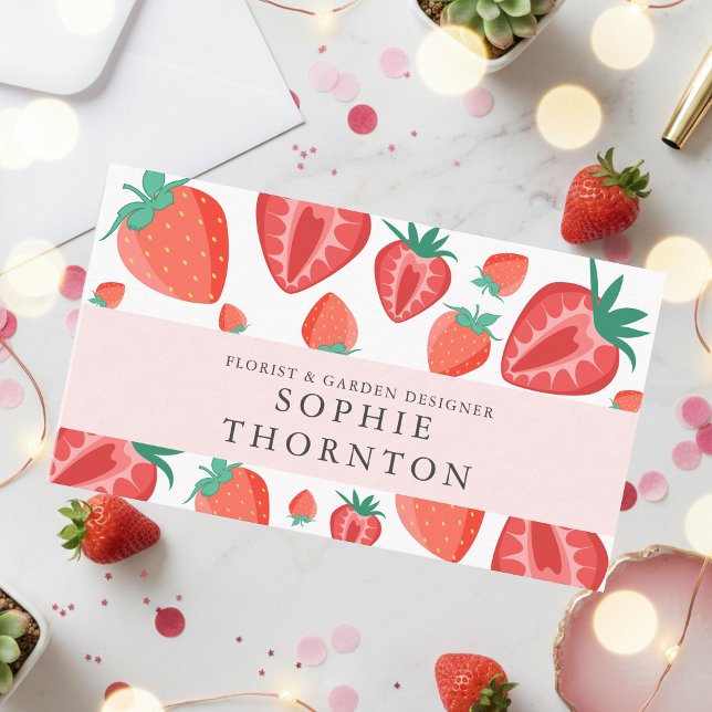 Strawberry elegant  business card (Creator Uploaded)
