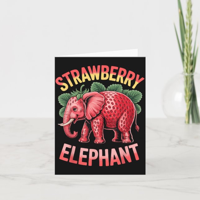 Strawberry Elephant Cute Meme Kids Italian Brainro Card (Front)