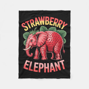 Strawberry Elephant Cute Meme Kids Italian Brainro Fleece Blanket