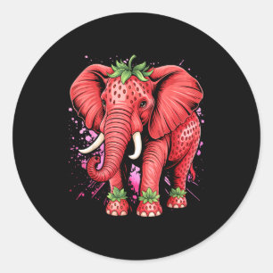 Strawberry Elephant Italian Brain Rot Meme Birthda Classic Round Sticker