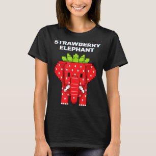 Strawberry elephant pixel art cute jungle animal T-Shirt