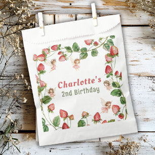 Strawberry enchanted fairy garden birthday favour bags