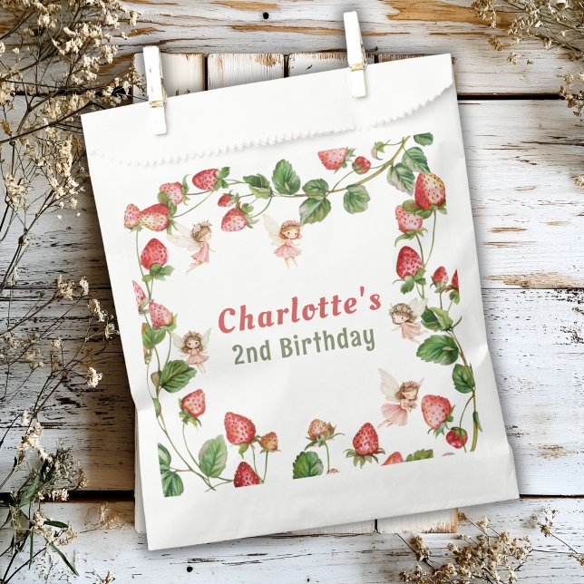 Strawberry enchanted fairy garden birthday  favour bags (Creator Uploaded)