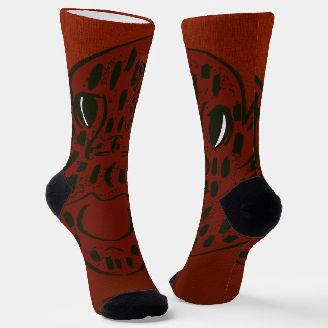 Strawberry Face Character Art Socks (Angled)