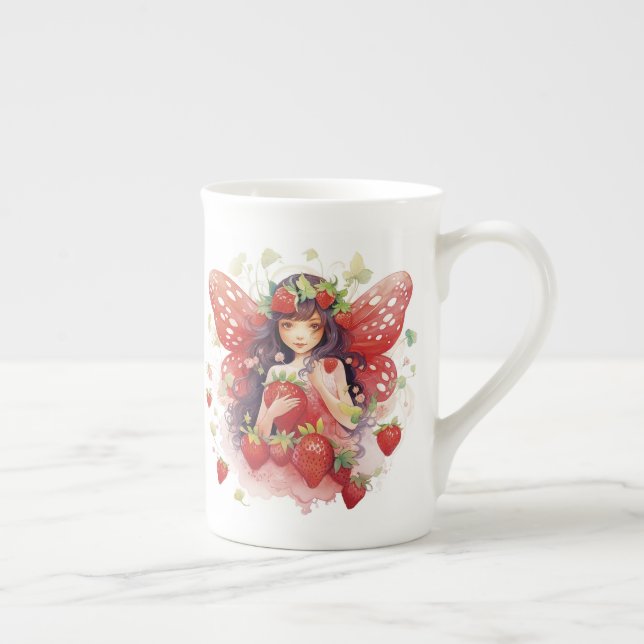 Strawberry Fairy Bone China Mug (Right)