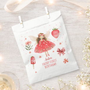 Strawberry Fairy First Birthday Favour Bags