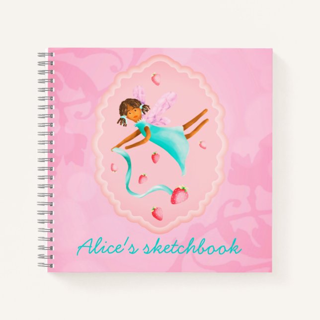 Strawberry fairy personalised notebook (Front)
