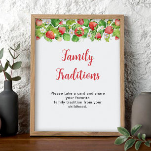 Strawberry Family Traditions Table Sign