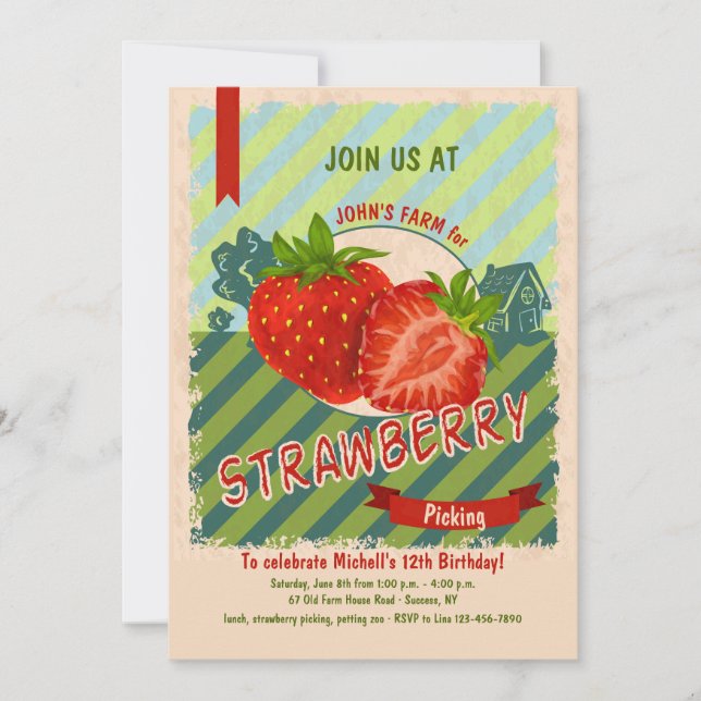 Strawberry Farm Invitation (Front)
