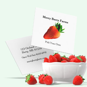 Strawberry Farm Square Business Card