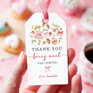 Strawberry Favor Tags Birthday Berry Much Sweet