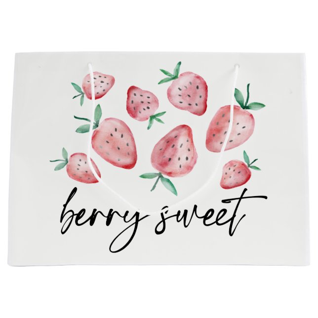Strawberry Favour Berry Sweet Farmers Market Party Large Gift Bag (Front)