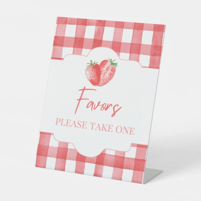 Strawberry Favour Sign | 8x10" Strawberry Sign (Front)
