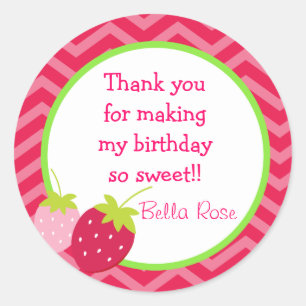 Strawberry Favour Stickers
