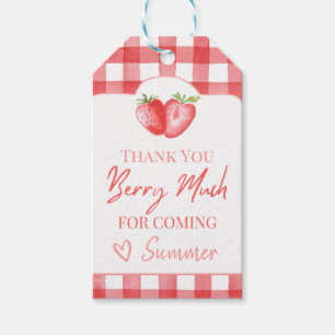Strawberry Favour Tag Strawberry Birthday Favour