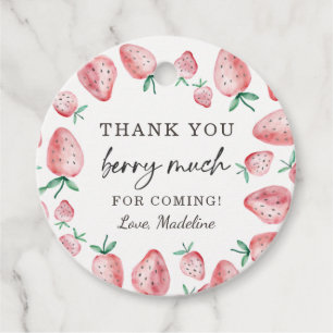 Strawberry Favour Tags Birthday Berry Much Sweet