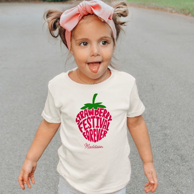 Strawberry Festival Forever Cute Customisable Baby T-Shirt (Creator Uploaded)