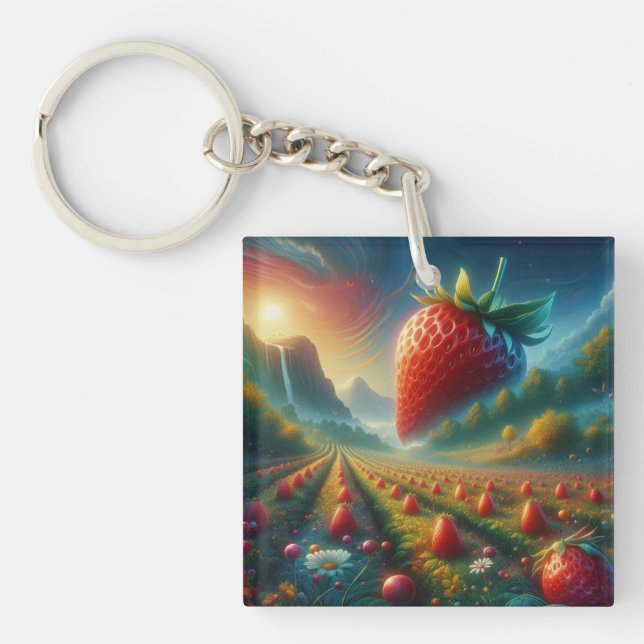Strawberry Field of Dreams Key Ring (Front)