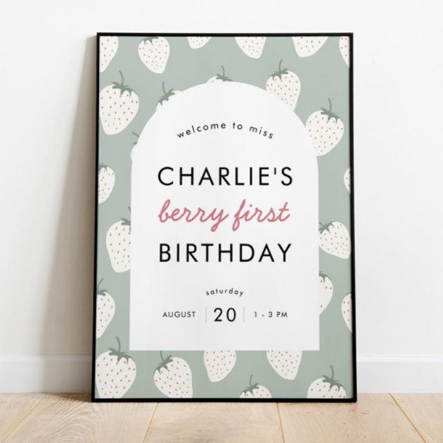 Strawberry Fields Berry First Birthday | Welcome Poster (Creator Uploaded)