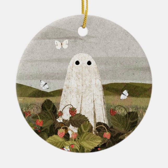 Strawberry Fields Ceramic Tree Decoration (Front)