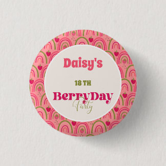 Strawberry Fields Delight Birthday 3 Cm Round Badge