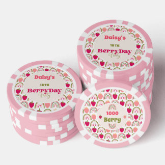 Strawberry Fields Delight Birthday Poker Chips