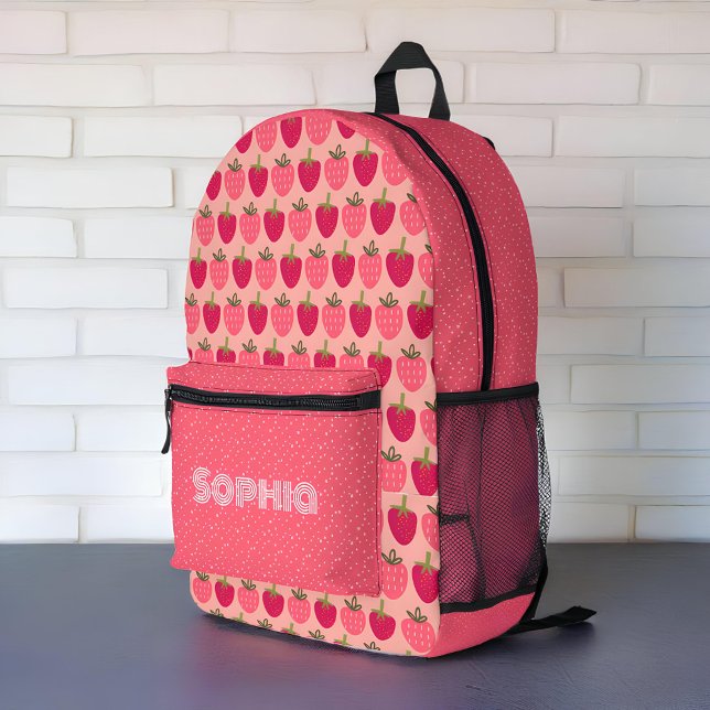 Strawberry Fields Delight  - custom name  Printed Backpack (Creator Uploaded)