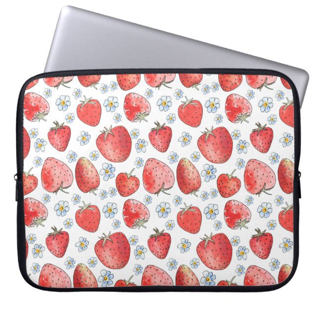 Strawberry Fields: Summer Freshness Laptop Sleeve (Front)