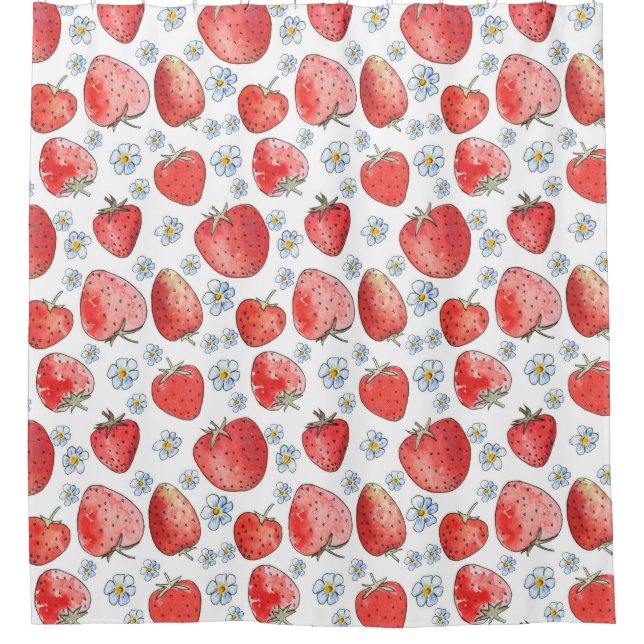 Strawberry Fields: Summer Freshness Shower Curtain (Front)