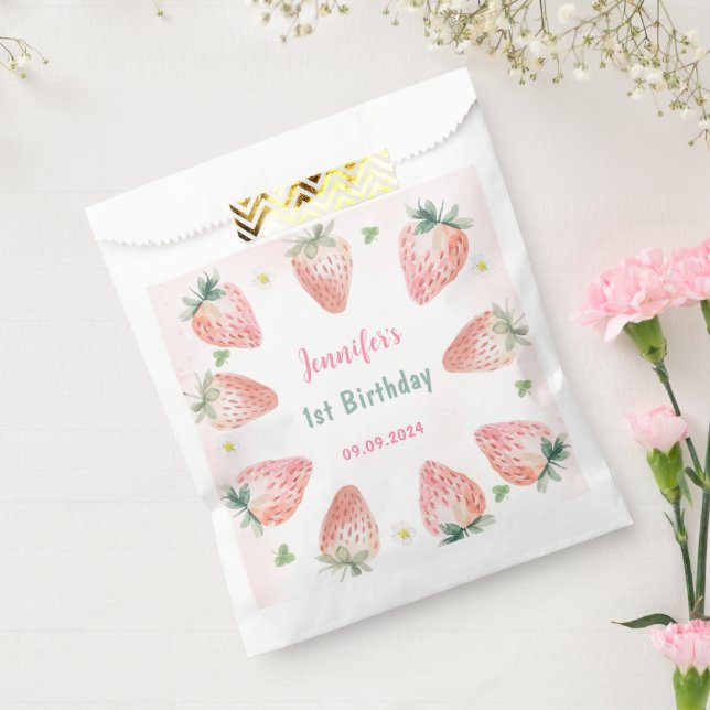 Strawberry First Birthday 1st  Favour Bags (Sealed)