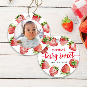 Strawberry First Birthday Berry Sweet Ceramic Tree Decoration